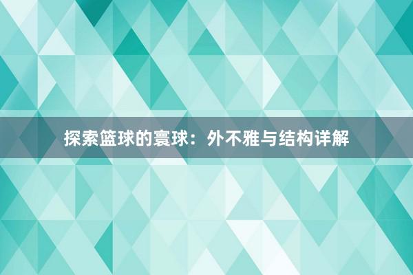 探索篮球的寰球：外不雅与结构详解